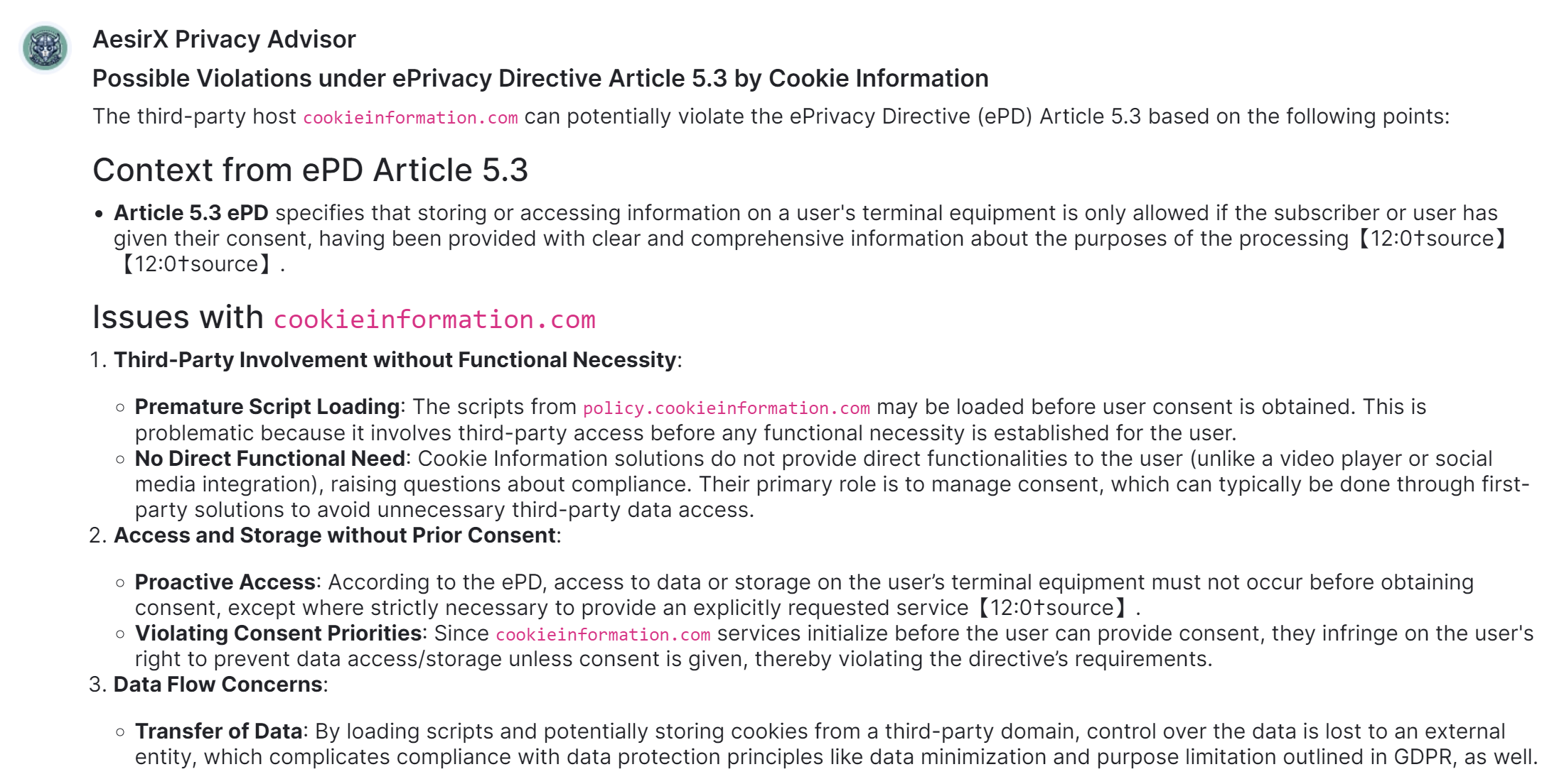 example of epd 53 compliance issue with a common provider